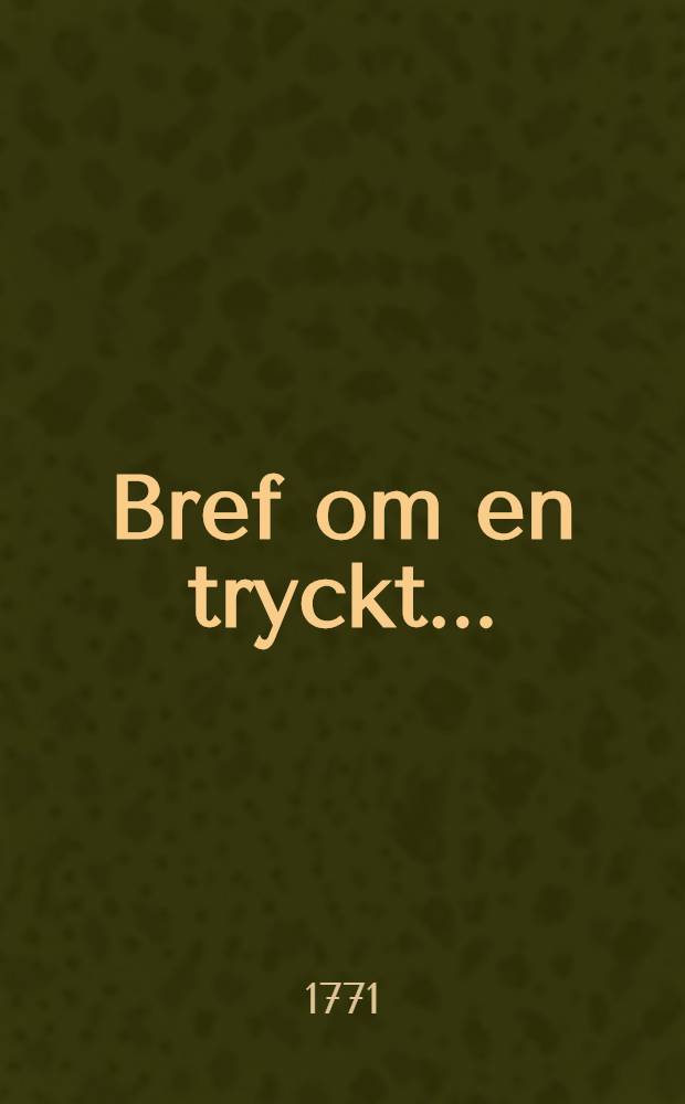 Bref om en tryckt...
