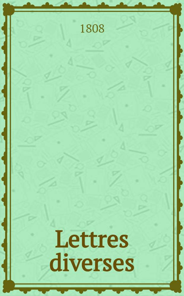 Lettres diverses