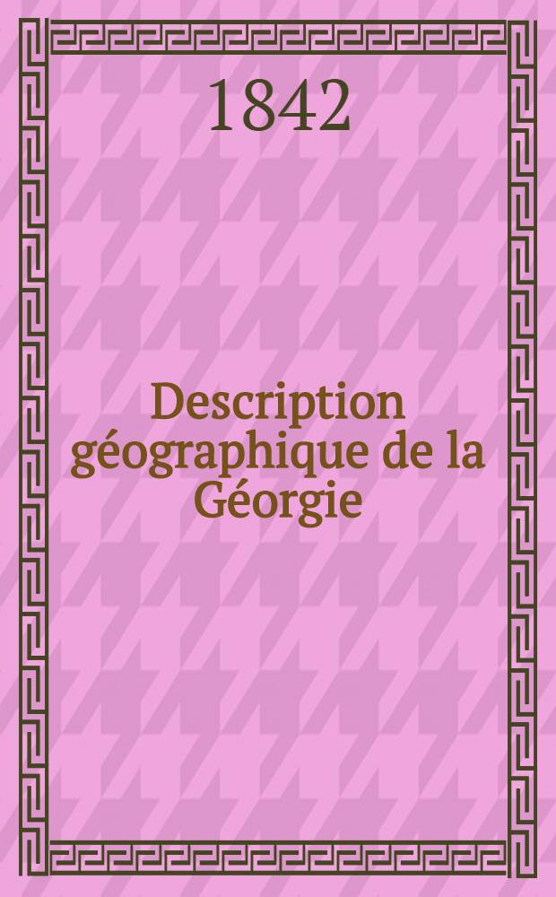 Description géographique de la Géorgie