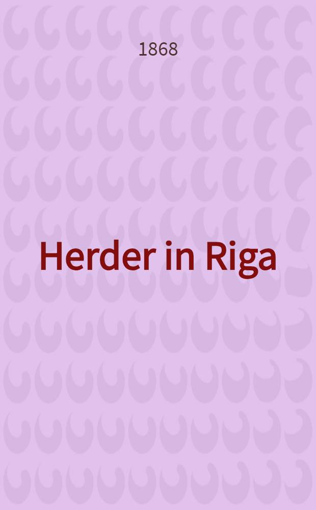 Herder in Riga
