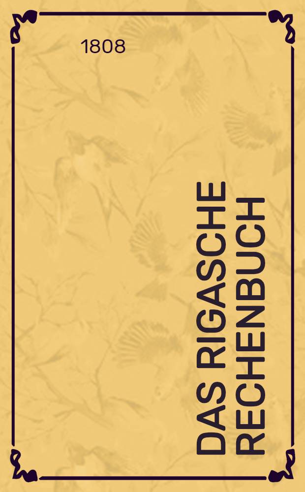 Das Rigasche Rechenbuch