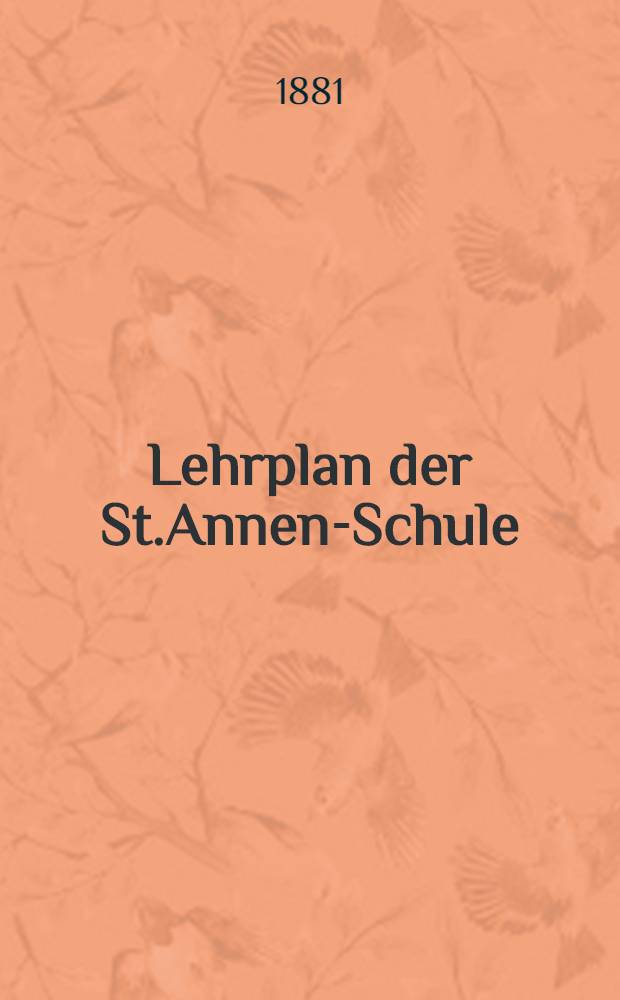 Lehrplan der St.Annen-Schule : Gymnasium