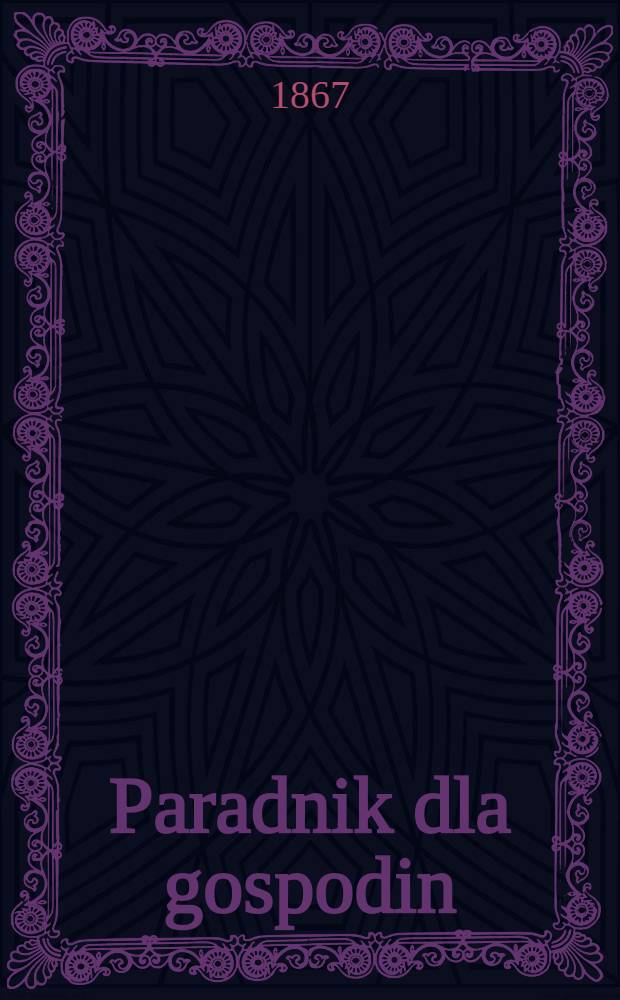 Paradnik dla gospodin : Kalendarz