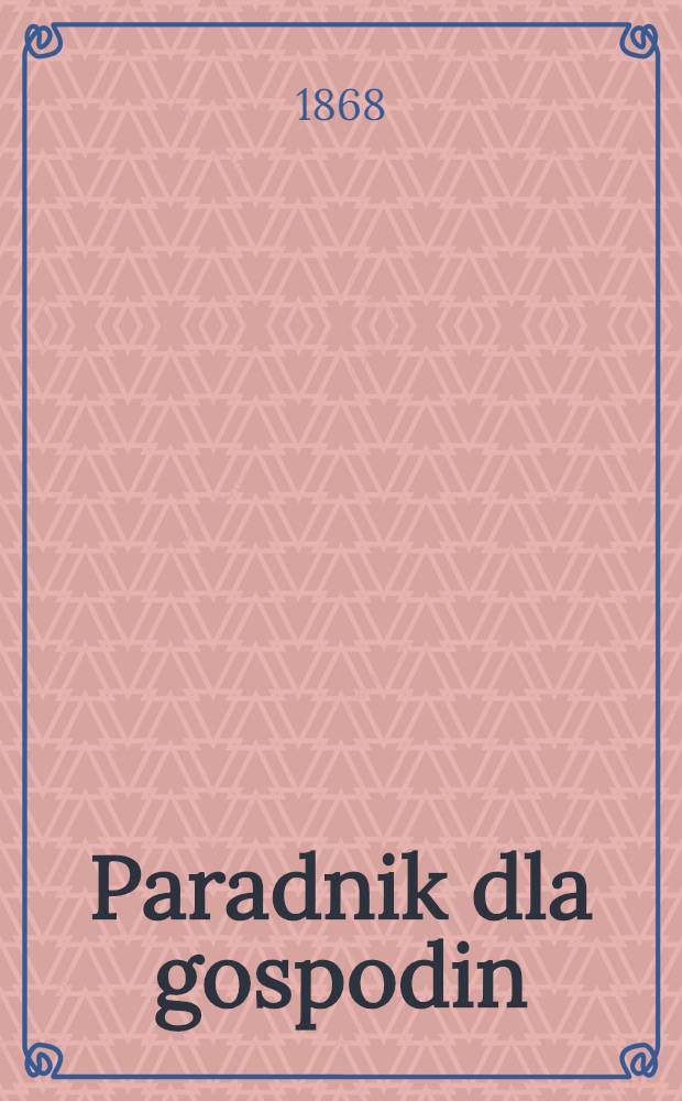 Paradnik dla gospodin : Kalendarz
