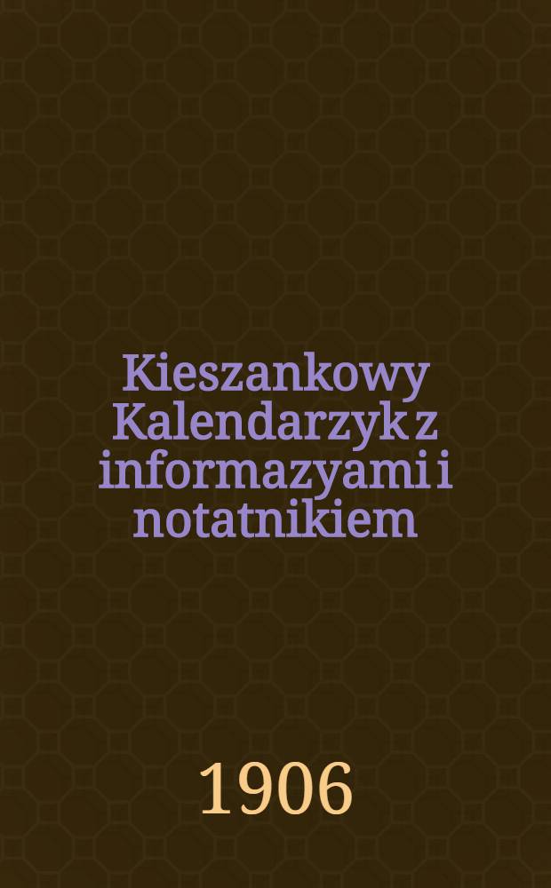 Kieszankowy Kalendarzyk z informazyami i notatnikiem