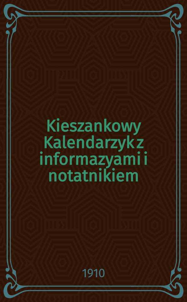 Kieszankowy Kalendarzyk z informazyami i notatnikiem