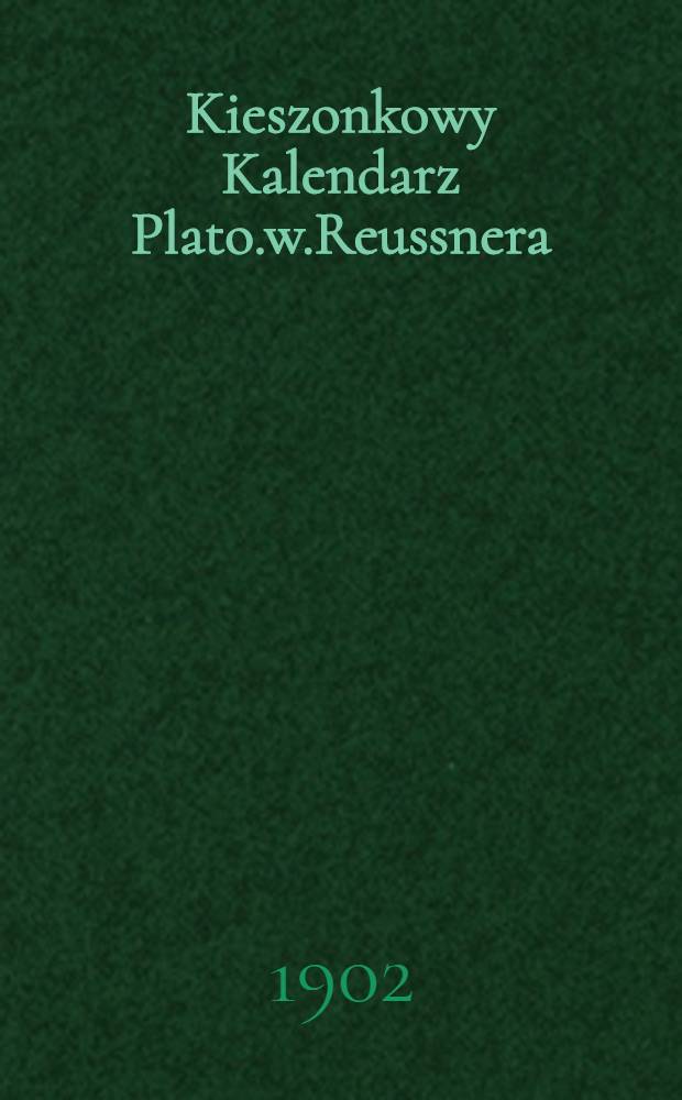 Kieszonkowy Kalendarz Plato.w.Reussnera