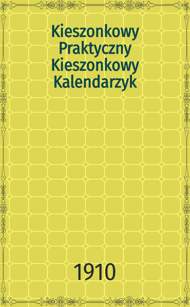 Kieszonkowy Praktyczny Kieszonkowy Kalendarzyk