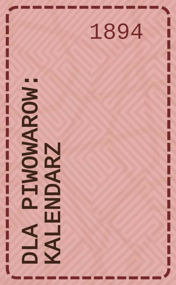 Dla piwowarow : Kalendarz