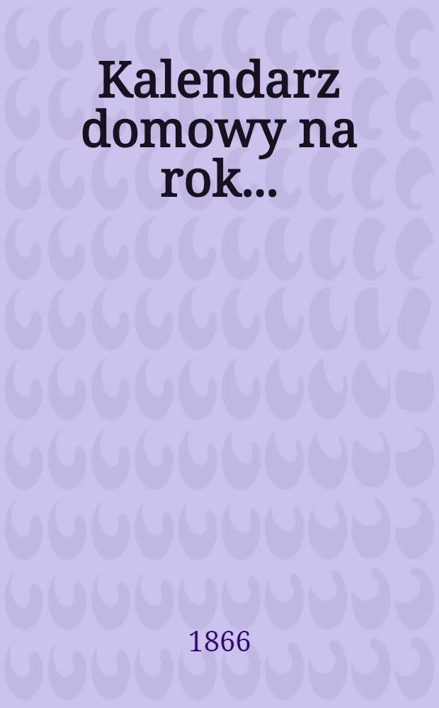 Kalendarz domowy na rok...