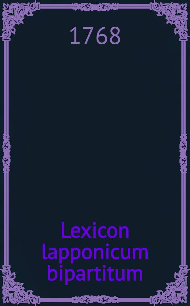 Lexicon lapponicum bipartitum