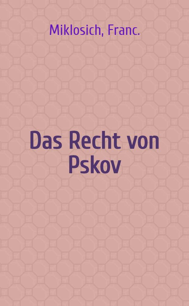 Das Recht von Pskov