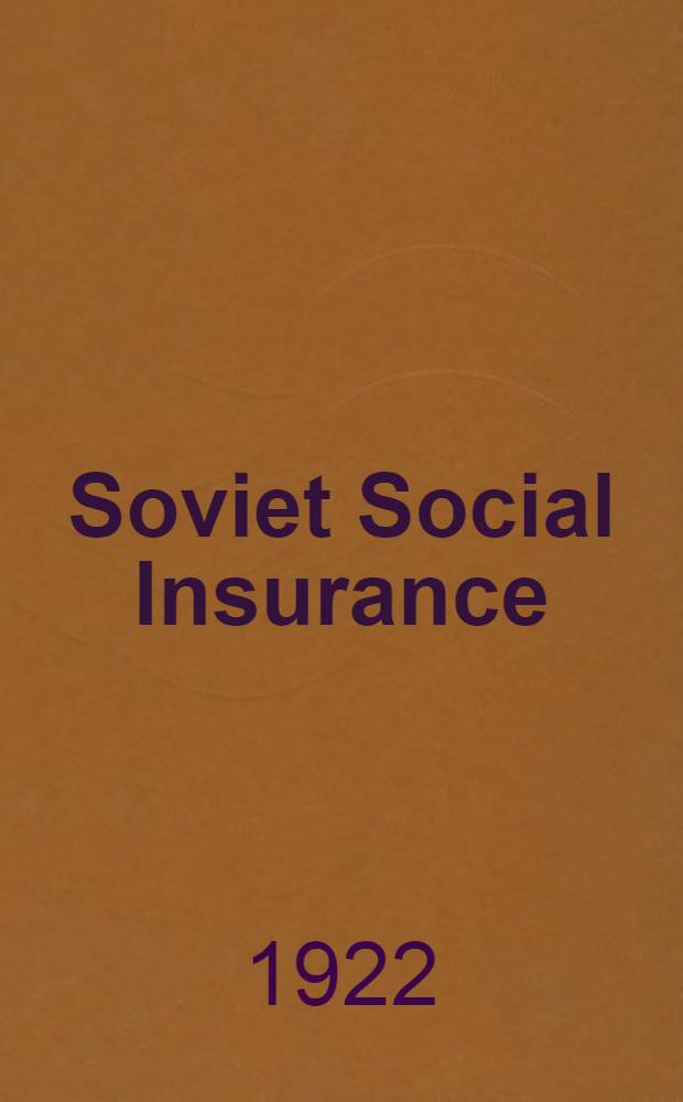 Soviet Social Insurance
