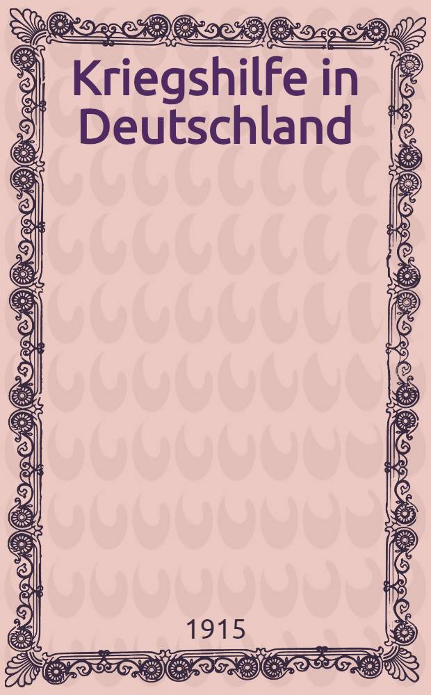 Kriegshilfe in Deutschland
