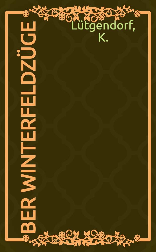 &Uuml;ber Winterfeldz&uuml;ge