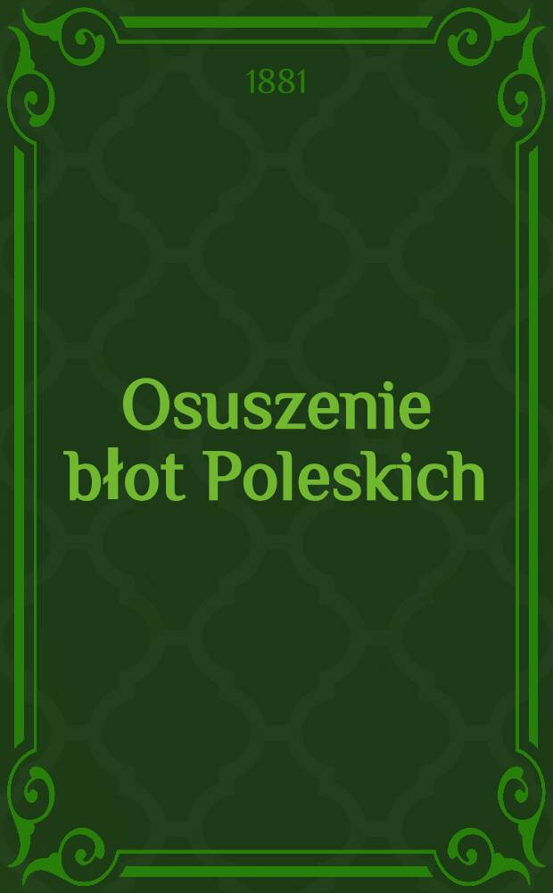 Osuszenie błot Poleskich