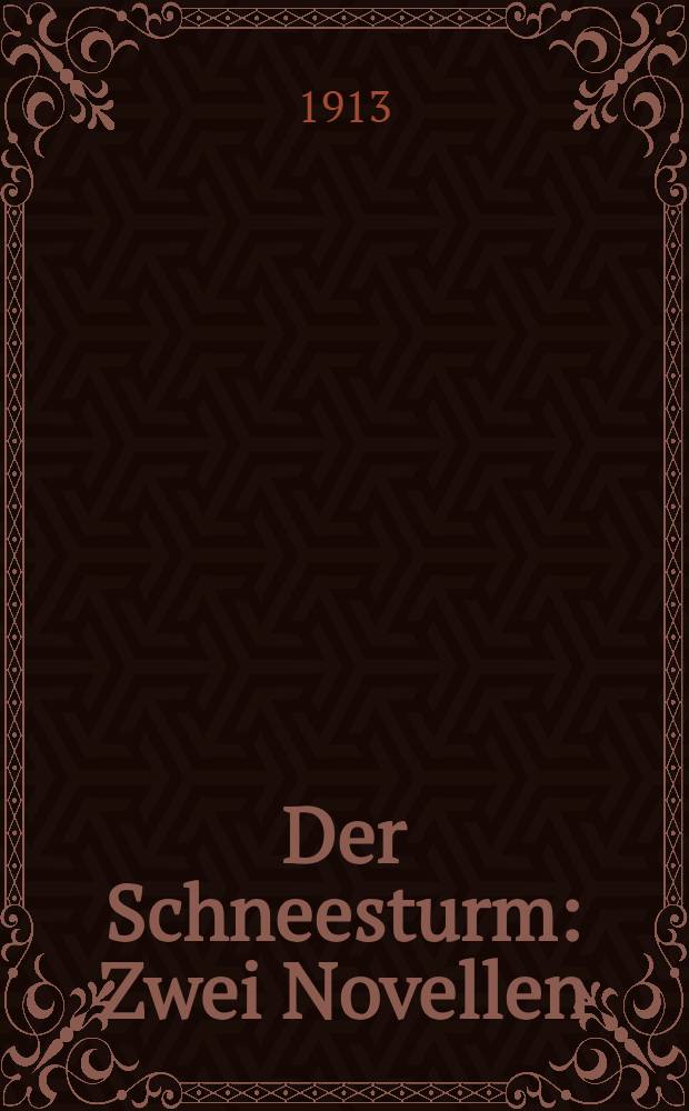 Der Schneesturm : Zwei Novellen