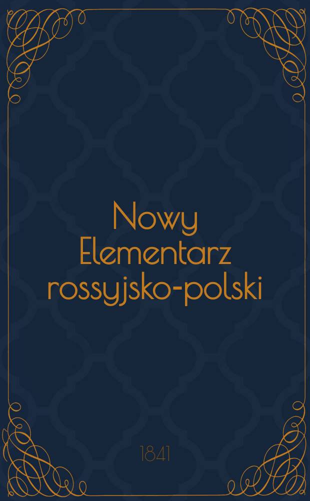 Nowy Elementarz rossyjsko-polski