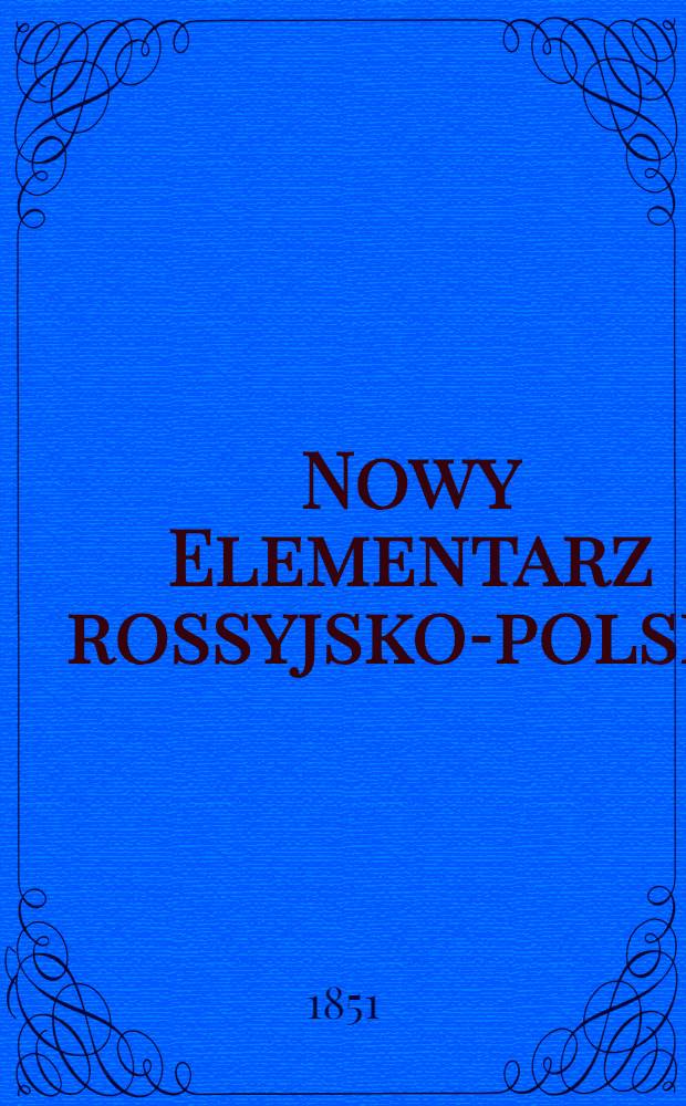 Nowy Elementarz rossyjsko-polski