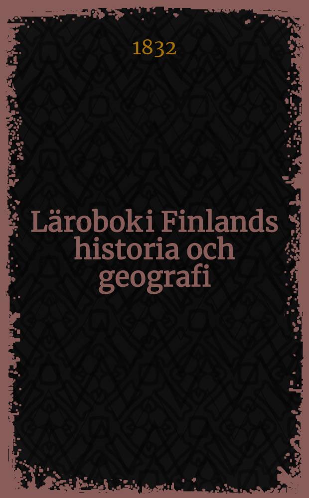 Lärobok i Finlands historia och geografi