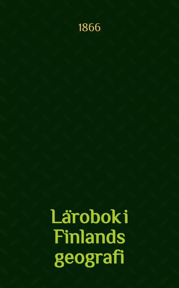 Lärobok i Finlands geografi