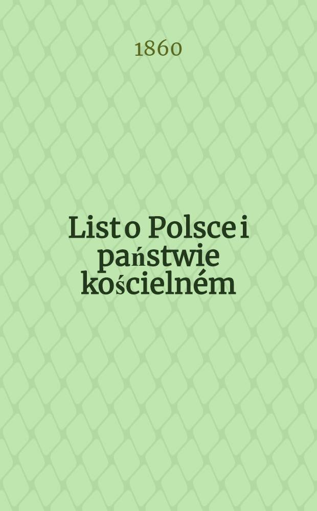 List o Polsce i państwie kościelném