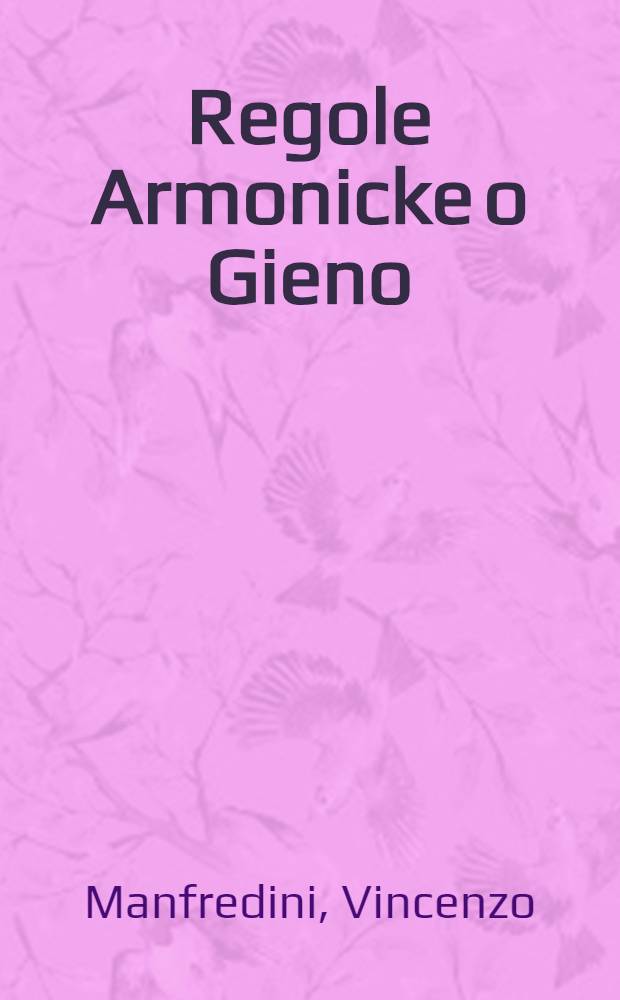 Regole Armonicke o Gieno
