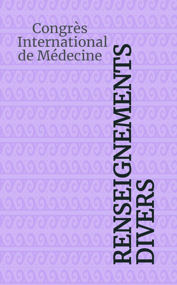 Renseignements divers