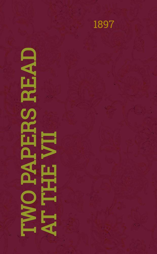 Two papers read at the VII:th Geological Congress in S:t Petersbourg : September 1897. II : How the mammoths became frozen into the soil of Siberia