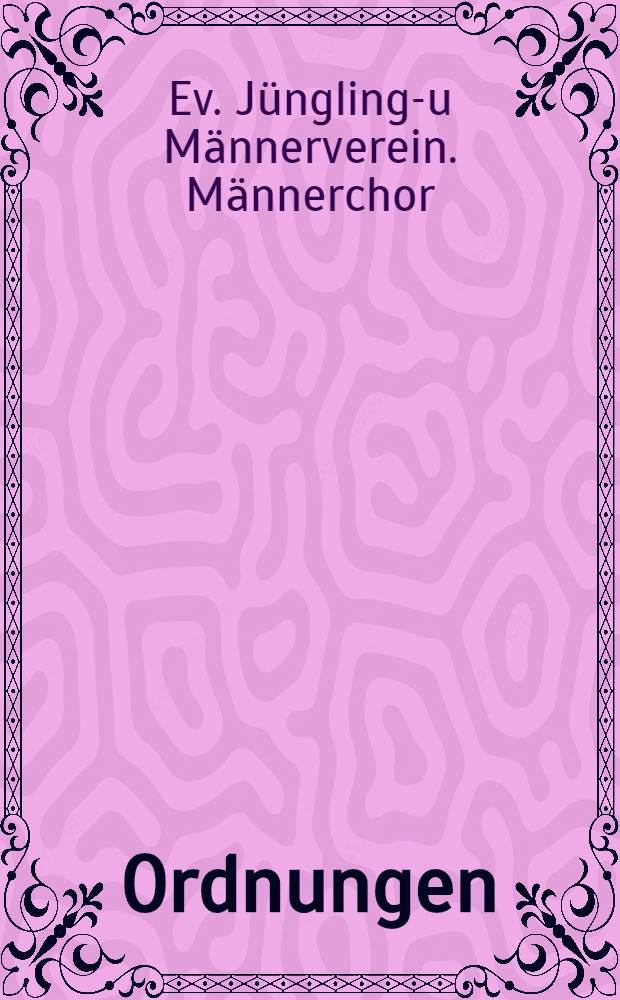 Ordnungen