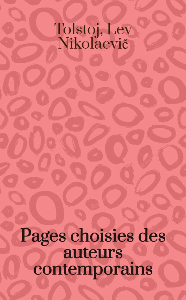 Pages choisies des auteurs contemporains