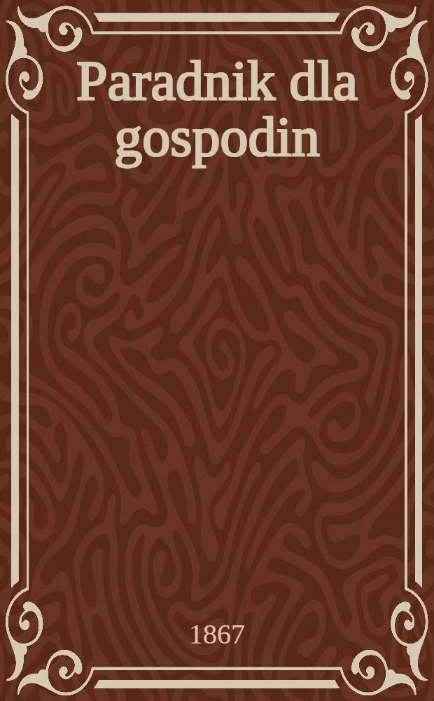 Paradnik dla gospodin : Kalendarz