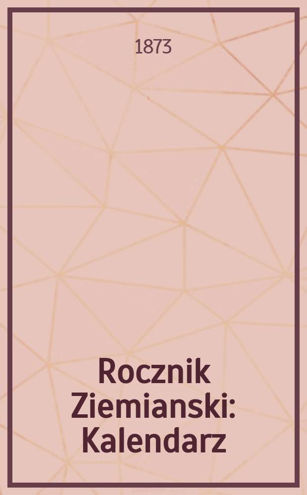 Rocznik Ziemianski : Kalendarz