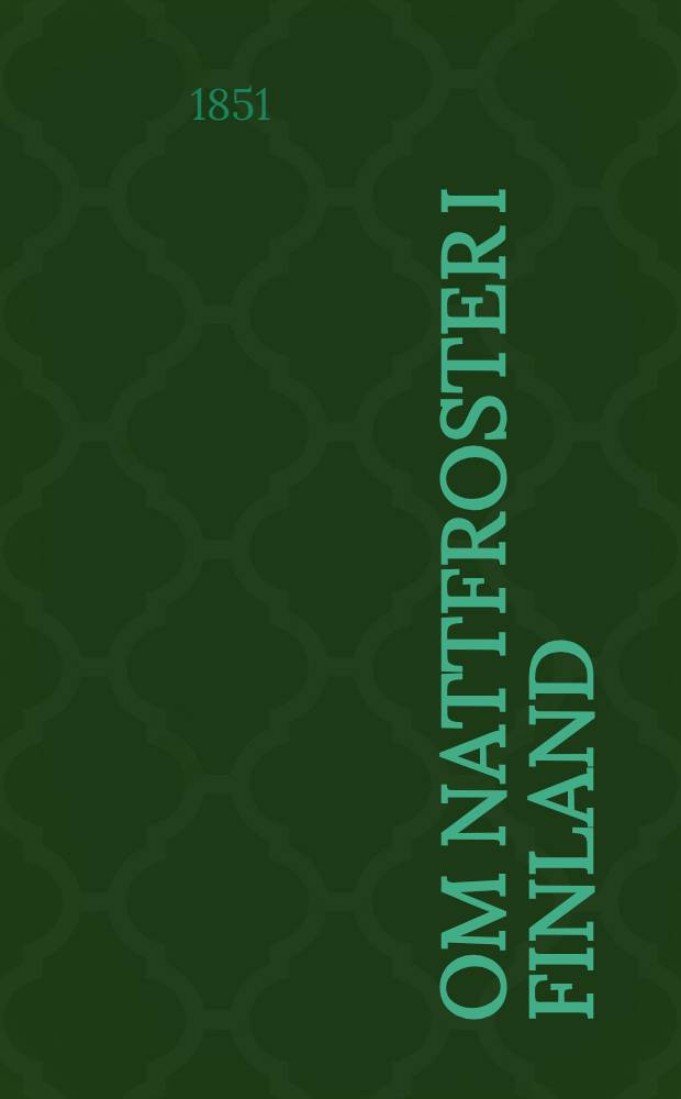 Om nattfroster i Finland