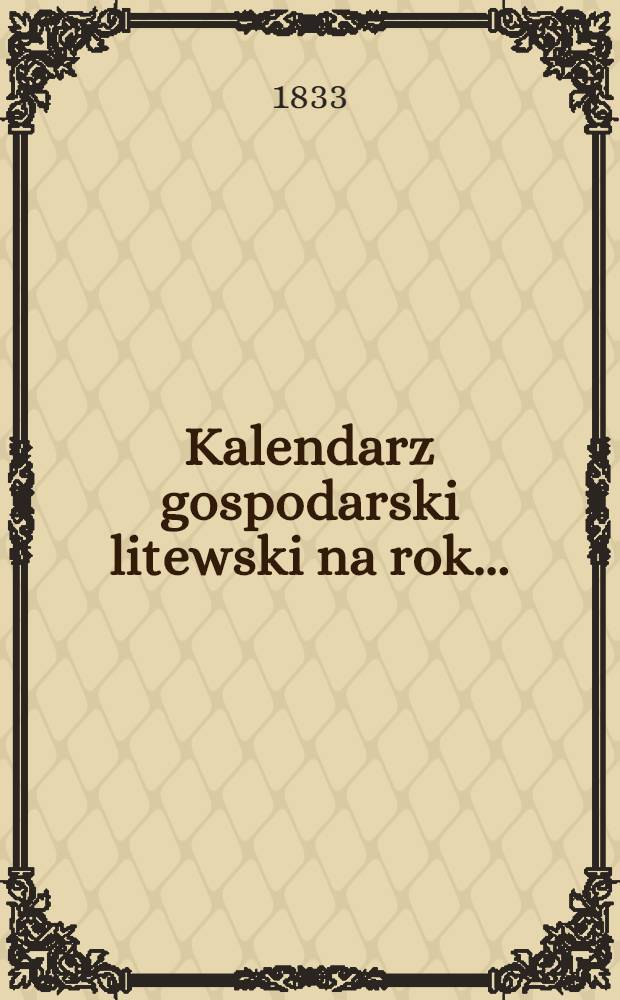 Kalendarz gospodarski litewski na rok..