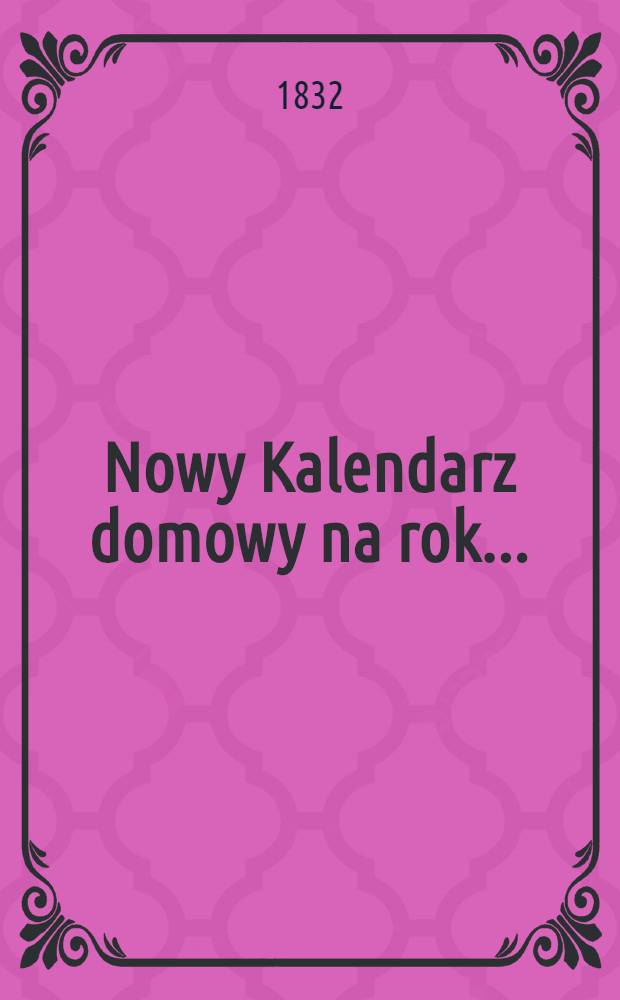 Nowy Kalendarz domowy na rok..