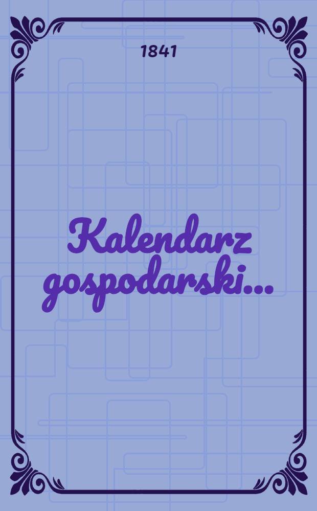 Kalendarz gospodarski..
