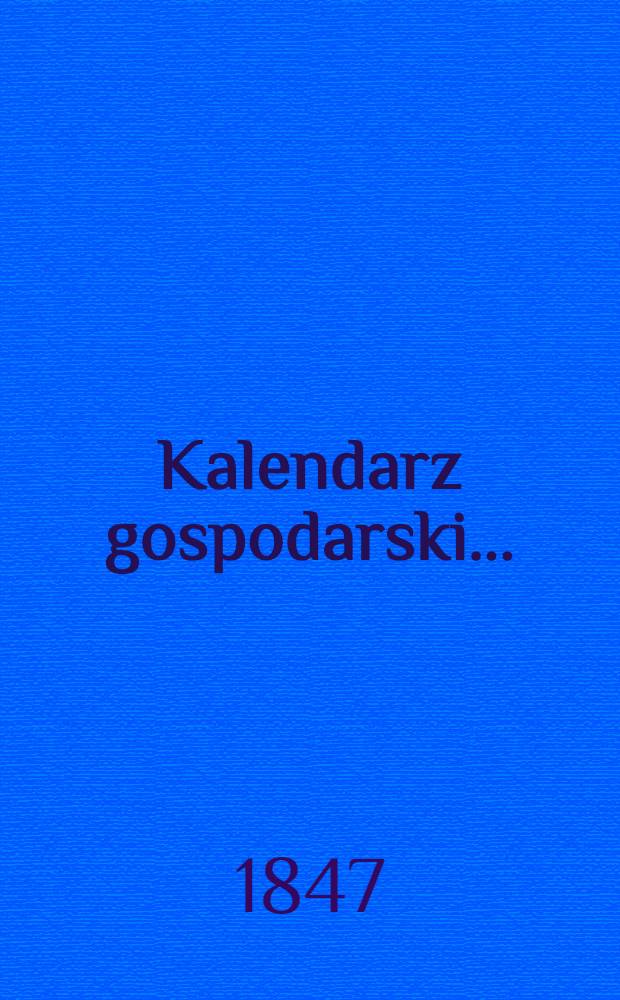Kalendarz gospodarski..