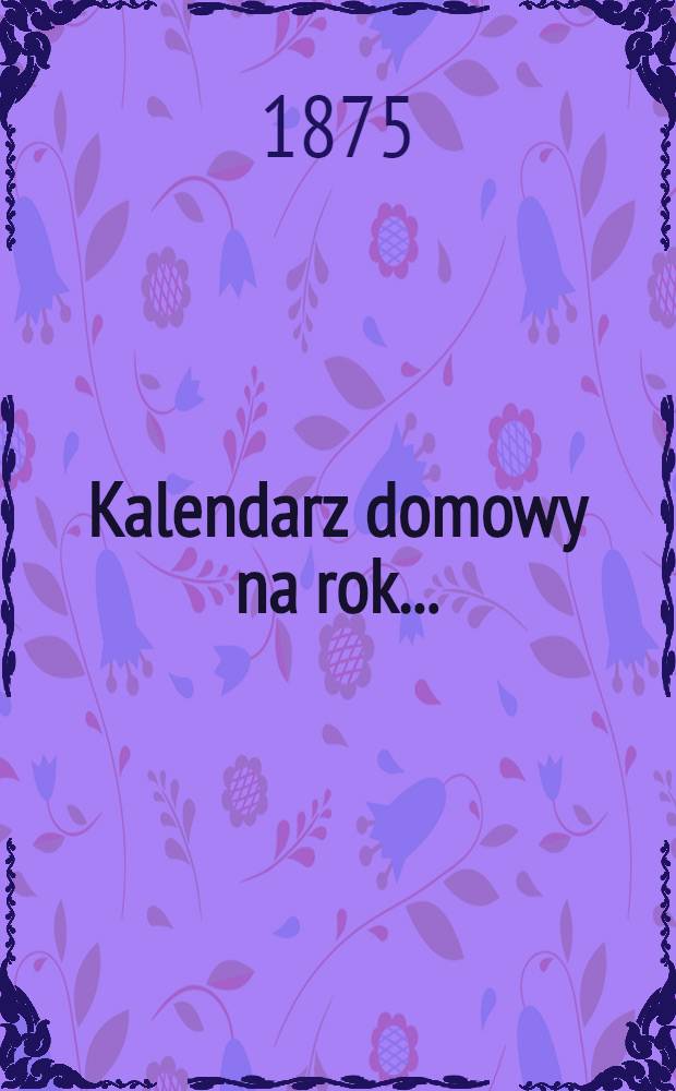 Kalendarz domowy na rok..