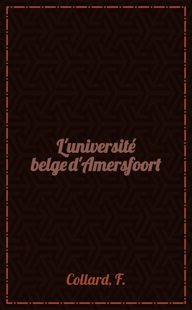 L'université belge d'Amersfoort