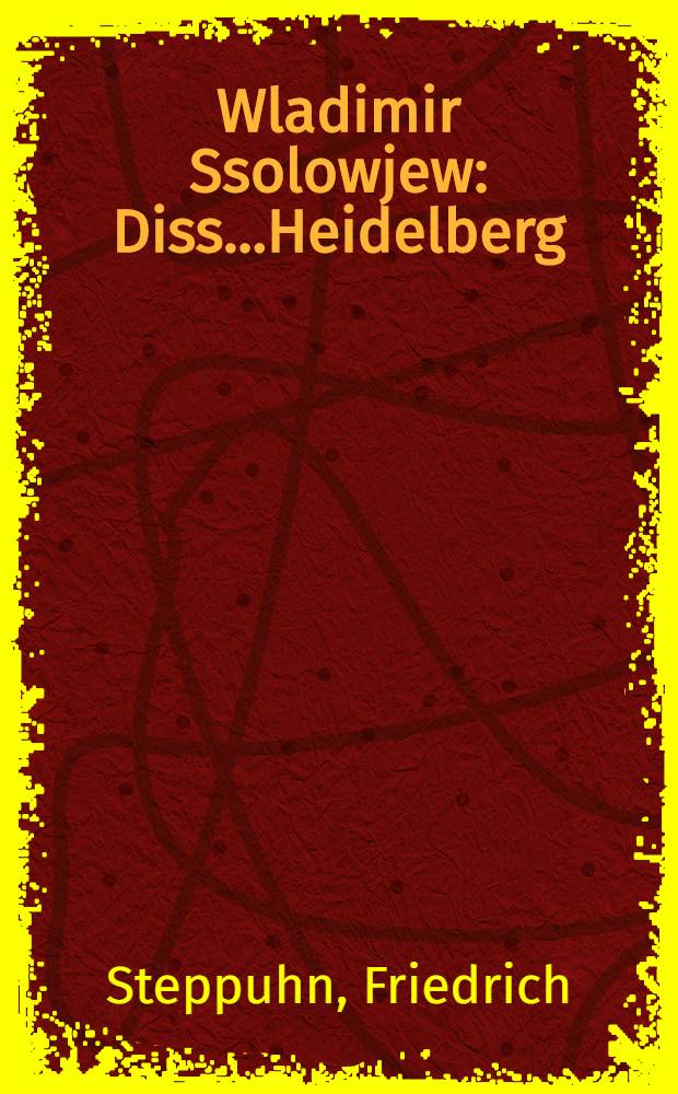 Wladimir Ssolowjew : Diss...Heidelberg