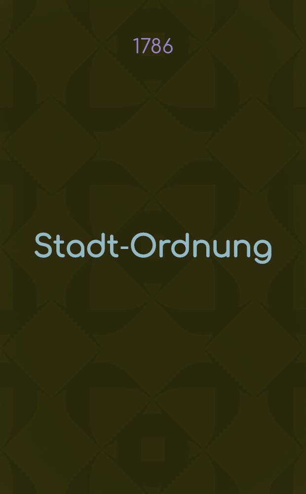 Stadt-Ordnung