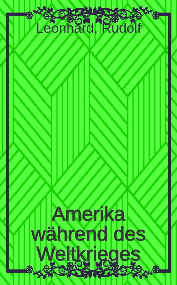 Amerika während des Weltkrieges : Rede