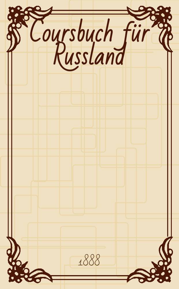 Coursbuch für Russland