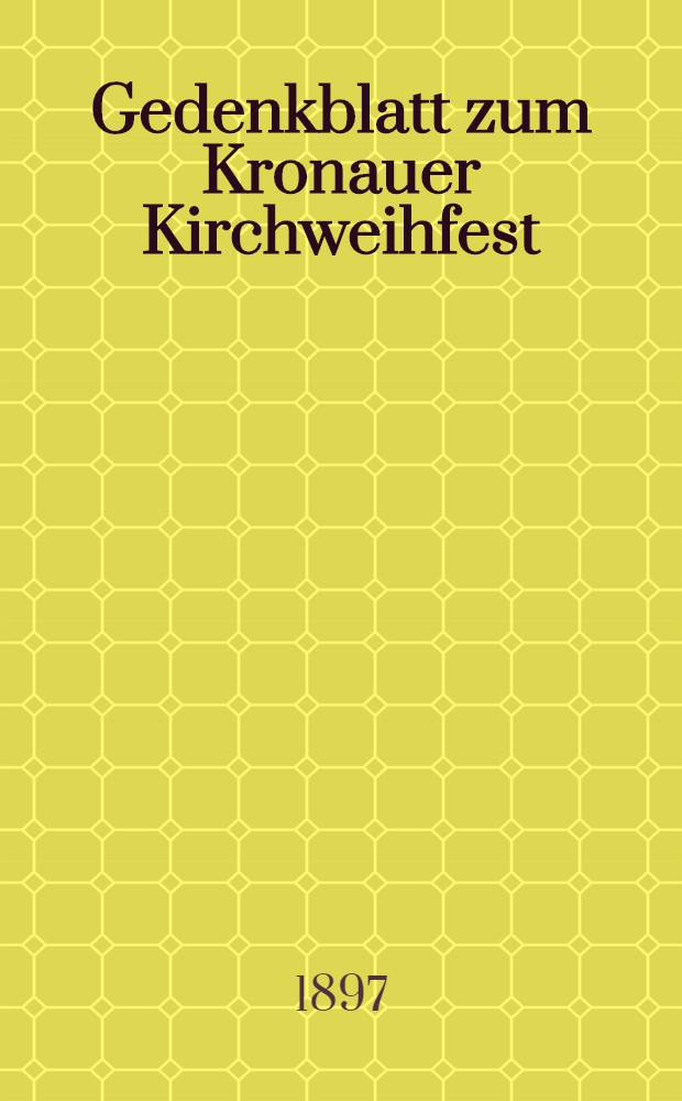 Gedenkblatt zum Kronauer Kirchweihfest