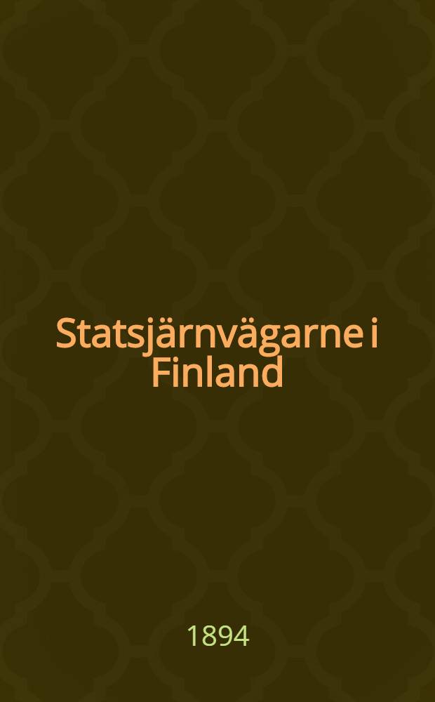Statsjärnvägarne i Finland : Reglemente för depotföreståndare