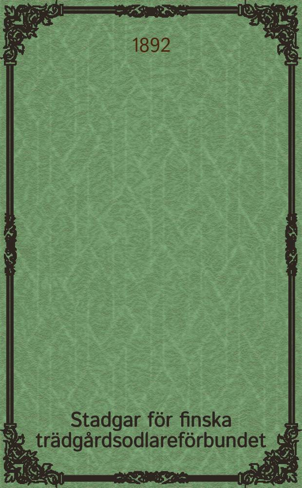 Stadgar för finska trädgårdsodlareförbundet