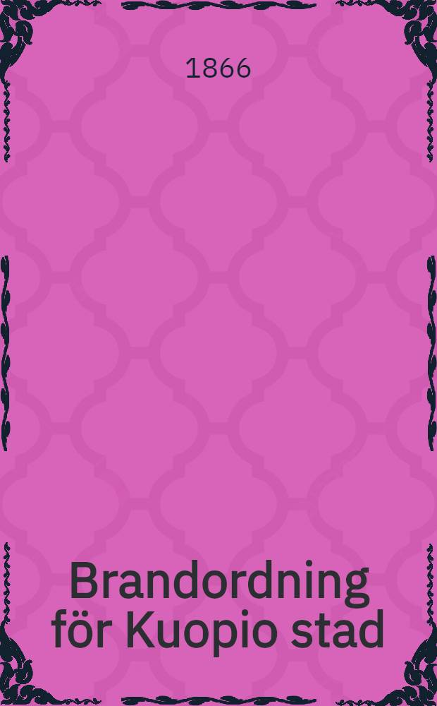 Brandordning för Kuopio stad