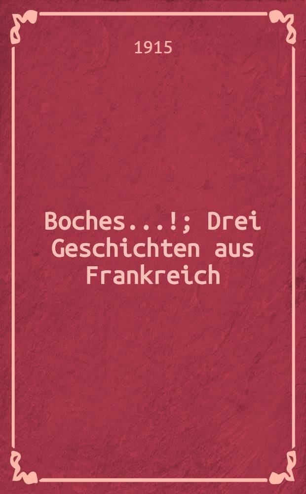 Boches...!; Drei Geschichten aus Frankreich / Beer, Max