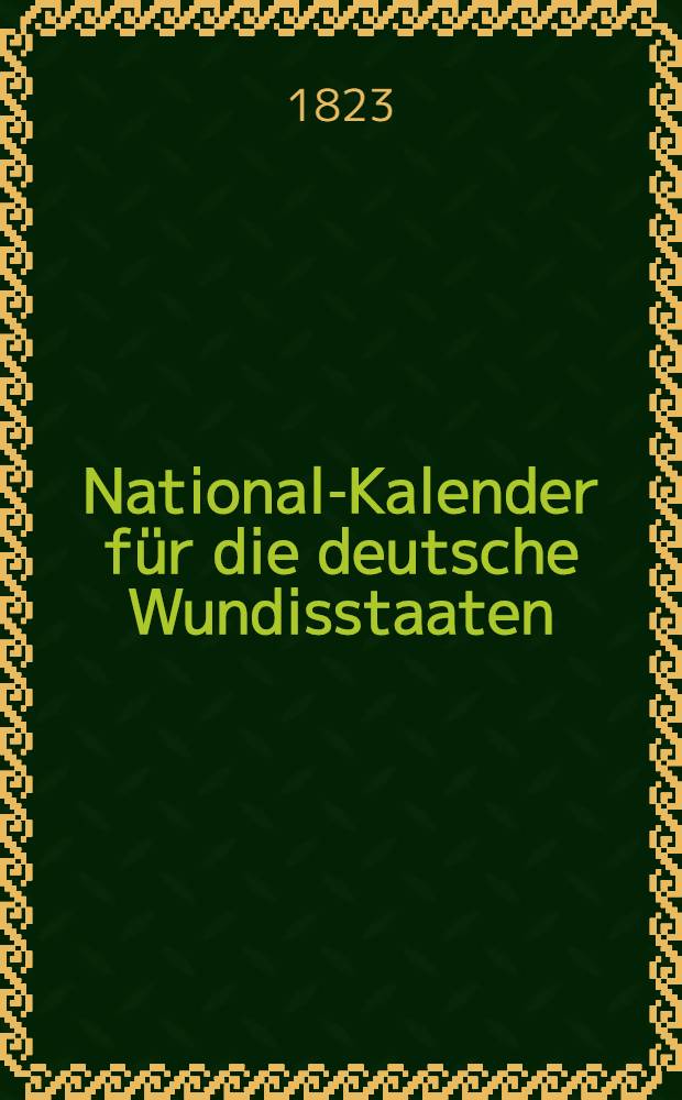 National-Kalender für die deutsche Wundisstaaten